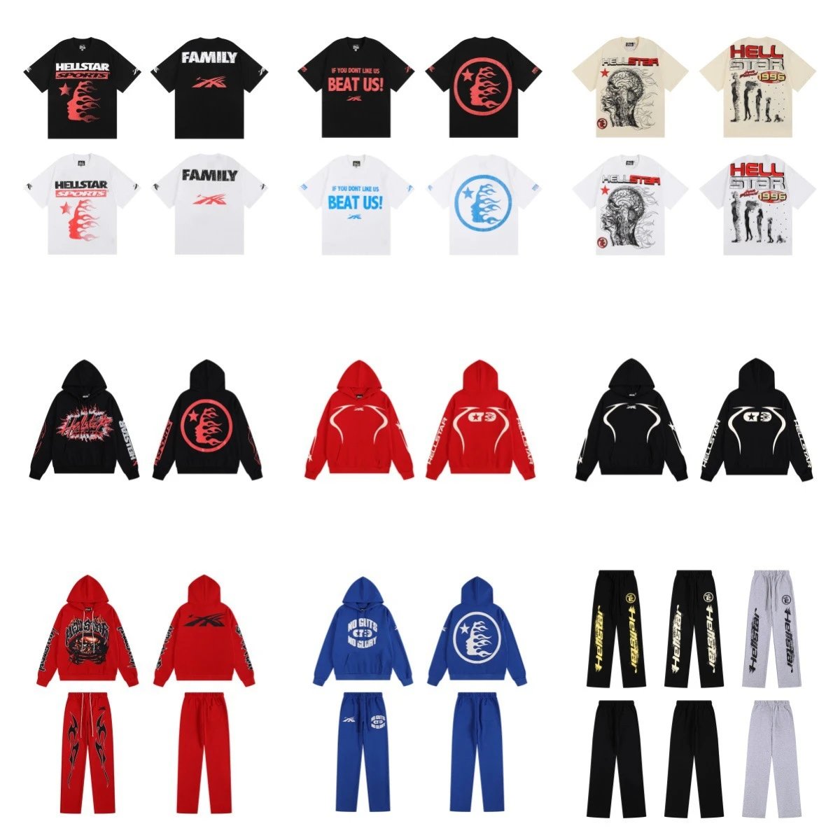 Casual street retro loose hooded sweatshirt for men and women, same style suit  