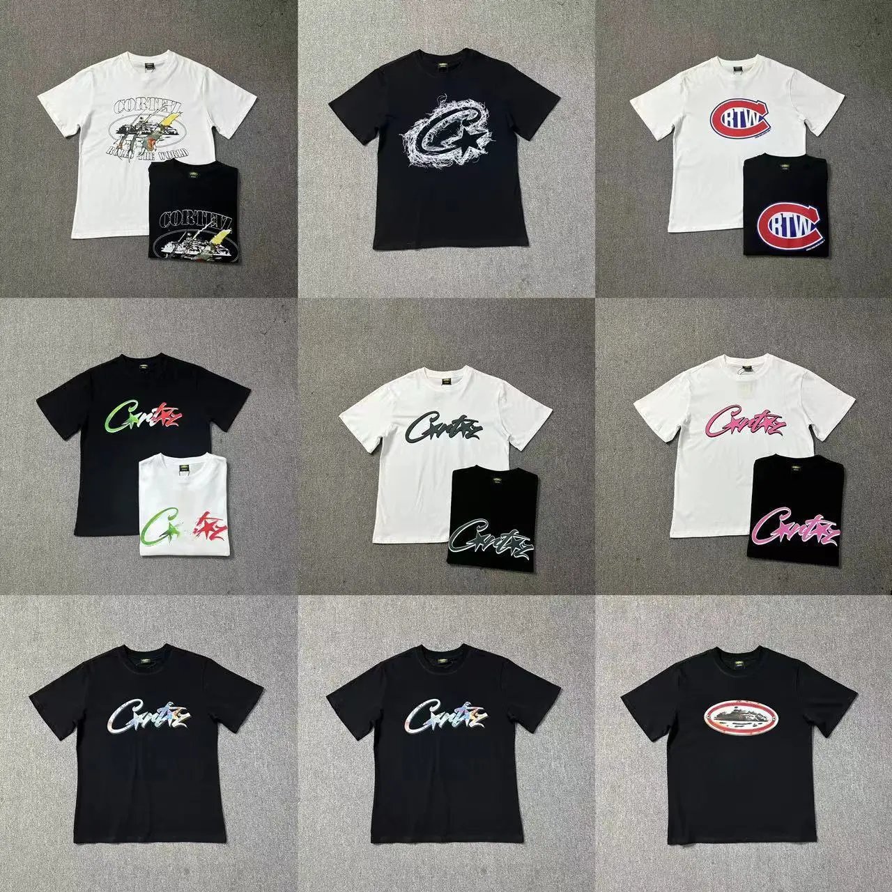 Men's and women's loose casual round neck short-sleeved T-shirts  