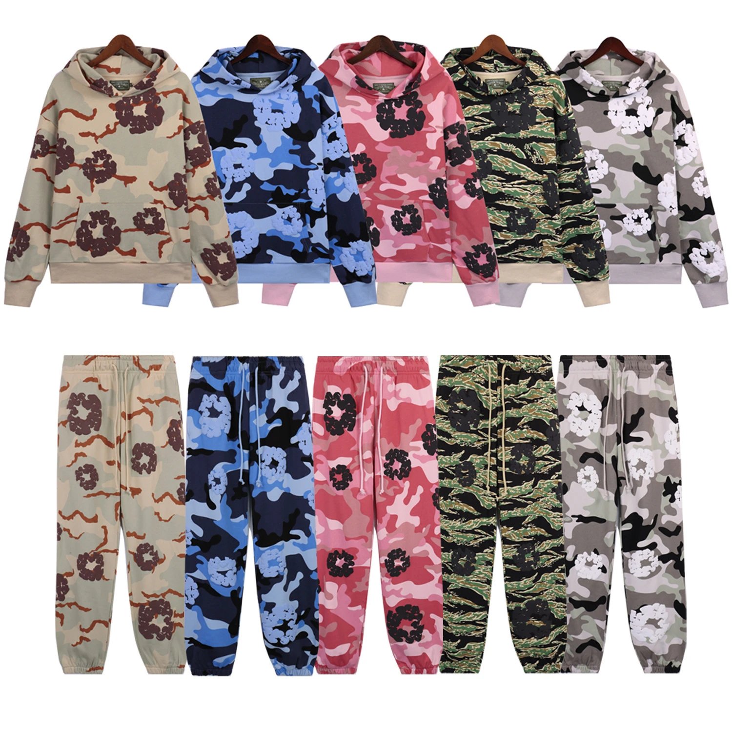 Hoodies, sweatshirts, men's and women's pants suits  