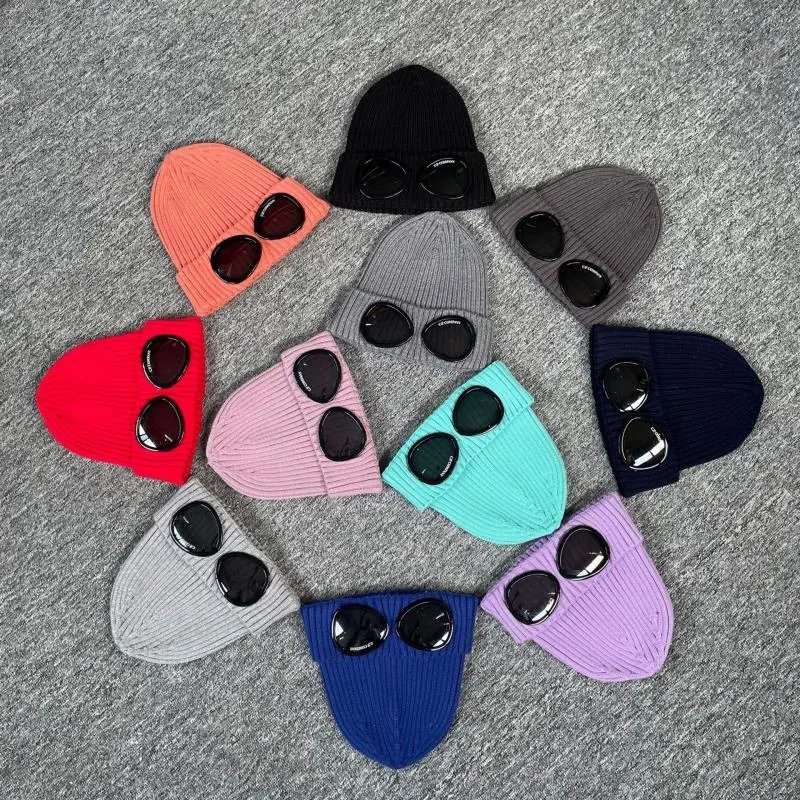 Glasses autumn and winter knitted hats for men and women outdoor warm couple eye protection and warmth  