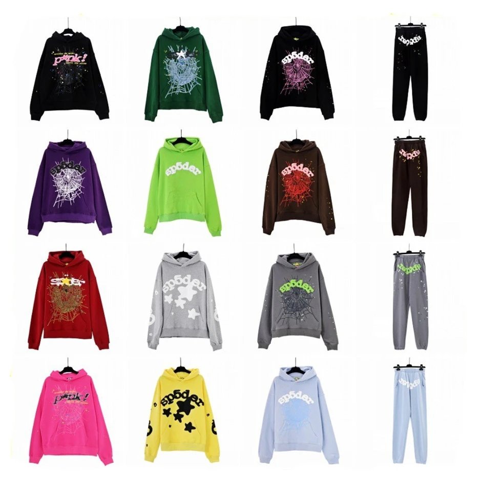 Spider web three-dimensional foam casual sports sweatshirt trousers suit for men and women  