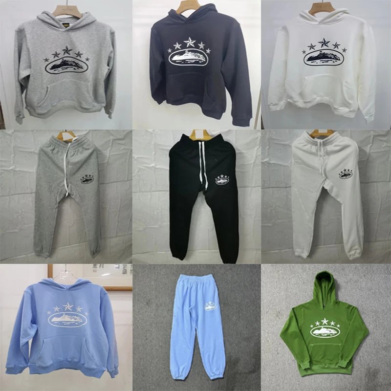 Star cruise printed loose hooded sweatshirt  